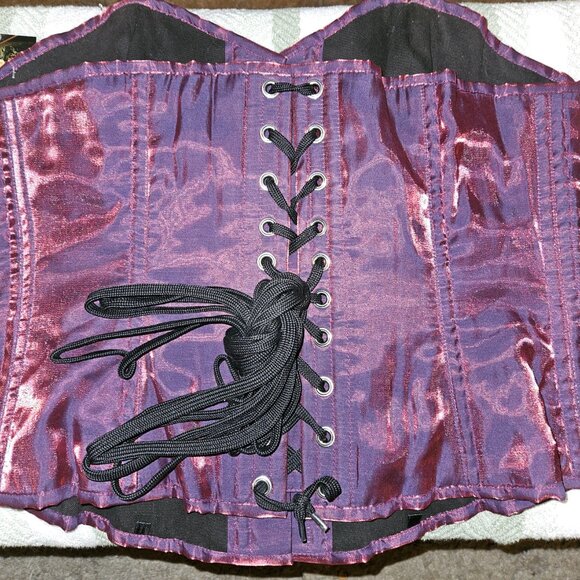 4XL NWT VINTAGE tight lacing steel boned Purple Corset - Picture 2 of 15
